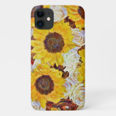 Zonnebloemen en Rozen Flower Art Phone Case (Achterkant)