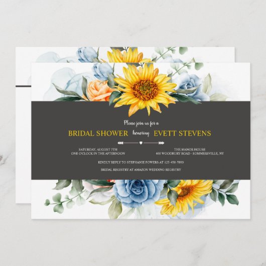 Zonnebloemen en Rozen Kaart (Voorkant / Achterkant)