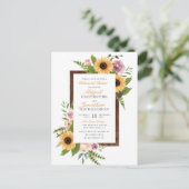 Zonnebloemen en Rozen Landelijke repetitie Uitnodiging Briefkaart (Staand voorkant)