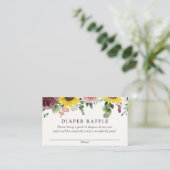 Zonnebloemen en Rozen Luier Raffle insert kaart (Staand voorkant)
