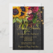 Zonnebloemen en rozen, roestvrij vrijgezellenfeest kaart (Voorkant)