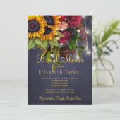 Zonnebloemen en rozen rustiek marine vrijgezellenf kaart (Staand voorkant)