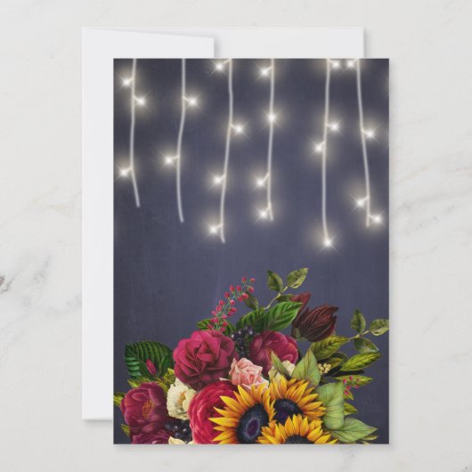 Zonnebloemen en rozen rustiek marine vrijgezellenf kaart (Achterkant)