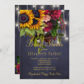 Zonnebloemen en rozen rustiek marine vrijgezellenf kaart (Voorkant / Achterkant)