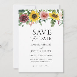 Zonnebloemen en Rozen Weddenschappen Save the Date