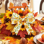 Zonnebloemen en satijnlint satijnen lint