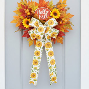 Zonnebloemen en satijnlint satijnen lint