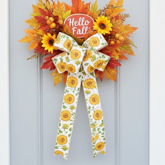 Zonnebloemen en satijnlint satijnen lint