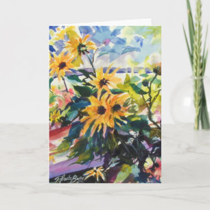 Zonnebloemen en schaduwen kaart
