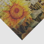 Zonnebloemen en Script Handschrift Decoupage Tissuepapier (Detail)