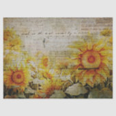 Zonnebloemen en Script Handschrift Decoupage Tissuepapier (Voorkant)