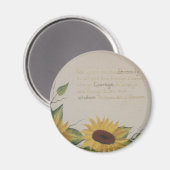 Zonnebloemen en Serenity Prayer Magnet (Voorkant / Achterkant)