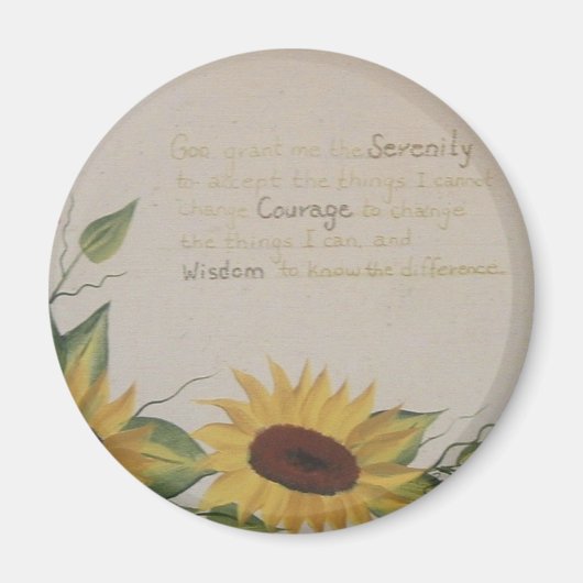 Zonnebloemen en Serenity Prayer Magnet (Voorkant)