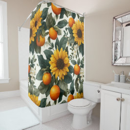 Zonnebloemen en Sinaasappels Autumn Design Douchegordijn