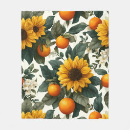 Zonnebloemen en Sinaasappels Autumn Design Fleece Deken