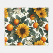 Zonnebloemen en Sinaasappels Autumn Design Fleece Deken (Voorkant (Horizontaal))