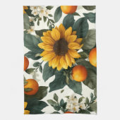 Zonnebloemen en Sinaasappels Autumn Design Theedoek (Verticaal)