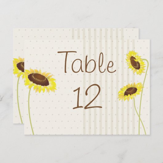 Zonnebloemen en strepen briefkaart (Voorkant / Achterkant)