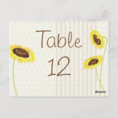 Zonnebloemen en strepen briefkaart (Achterkant)