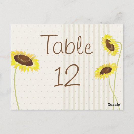 Zonnebloemen en strepen briefkaart (Achterkant)