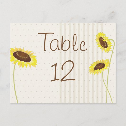 Zonnebloemen en strepen briefkaart (Voorkant)