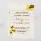 Zonnebloemen en strepen bruiloft uitnodiging (Voorkant / Achterkant)