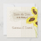 Zonnebloemen en strepen Collectie Bewaar de datum Save The Date (Voorkant)