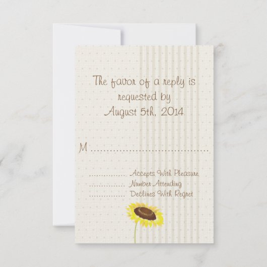 Zonnebloemen en strepen Collectie RSVP (Achterkant)