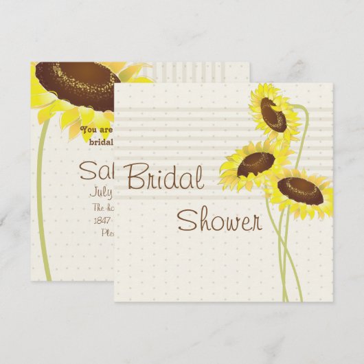 Zonnebloemen en strepen Collectie Vrijgezellenfees Kaart (Voorkant / Achterkant)