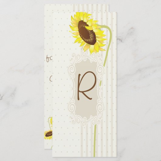 Zonnebloemen en strepen programma rack Kaart (Voorkant / Achterkant)