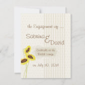 Zonnebloemen en strepen Verloving aankondiging (Achterkant)