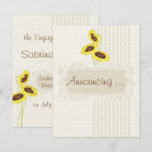 Zonnebloemen en strepen Verloving aankondiging (Voorkant / Achterkant)