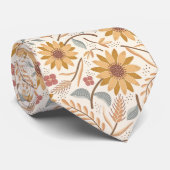 Zonnebloemen en tarweoren stropdas (Opgerold)