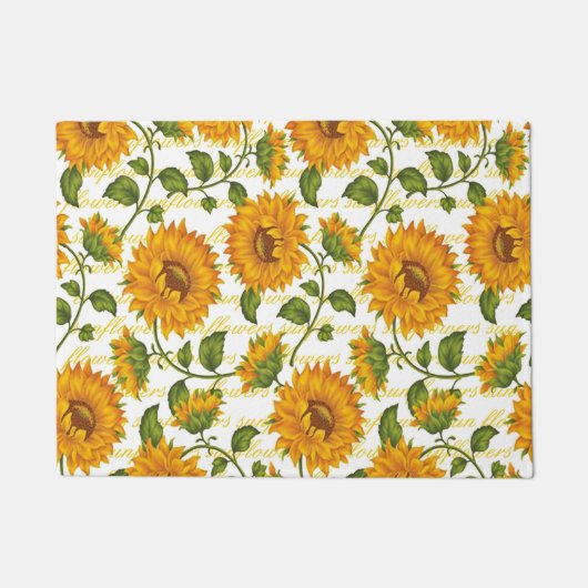Zonnebloemen en tekst deurmat (Voorkant)