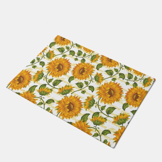 Zonnebloemen en tekst deurmat (Schuin)