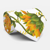 Zonnebloemen en tekst stropdas (Opgerold)