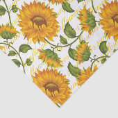 Zonnebloemen en tekstpapier tissuepapier (Detail)