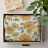 Zonnebloemen en tekstpapier tissuepapier (Geschenk)