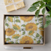 Zonnebloemen en textiel tissuepapier (Geschenk)