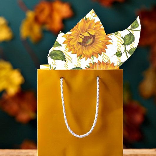 Zonnebloemen en textiel tissuepapier