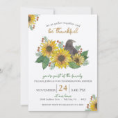 Zonnebloemen en Thanksgiving Thankful Dinner Kaart (Voorkant)