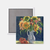 "Zonnebloemen en tomaten" Magnet (Voorkant / Achterkant)