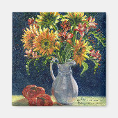 "Zonnebloemen en tomaten" Magnet (Voorkant)