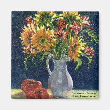 "Zonnebloemen en tomaten" Magnet