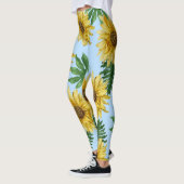 Zonnebloemen en tropisch blad leggings (Links)