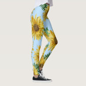 Zonnebloemen en tropisch blad leggings (Rechts)