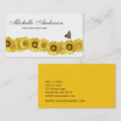 Zonnebloemen en vlinder Gardener Florist Boutique Visitekaartje (Voorkant / Achterkant)