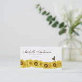 Zonnebloemen en vlinder Gardener Florist Boutique Visitekaartje (Staand voorkant)