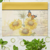 Zonnebloemen en vlinder handdoek (Gevouwen)