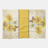 Zonnebloemen en vlinder handdoek (Horizontaal)